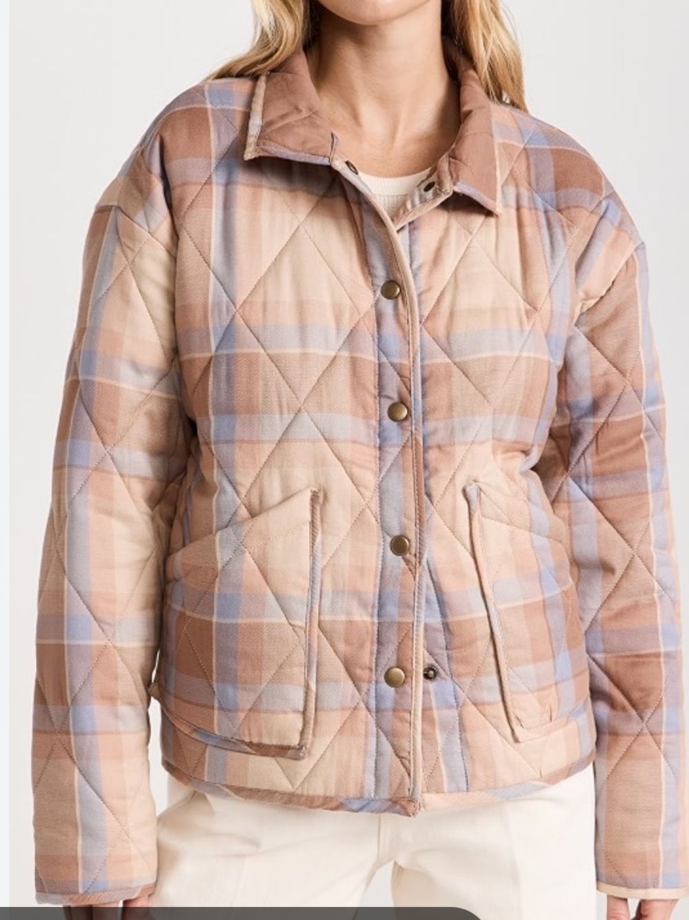 Z Supply Maya Plaid Jacket in the colorway “Birch” Large